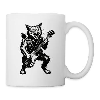 Katzenwerwolf Bassgroove - Tasse - Weiß - Rechts