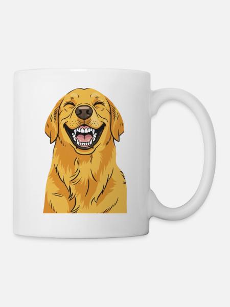 Lachender Golden Retriever - Tasse - Weiß