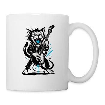 Cat skirt with electric guitar - Mug - white - Right