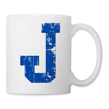 Retro Sport J Letter - Tasse - Weiß - Rechts