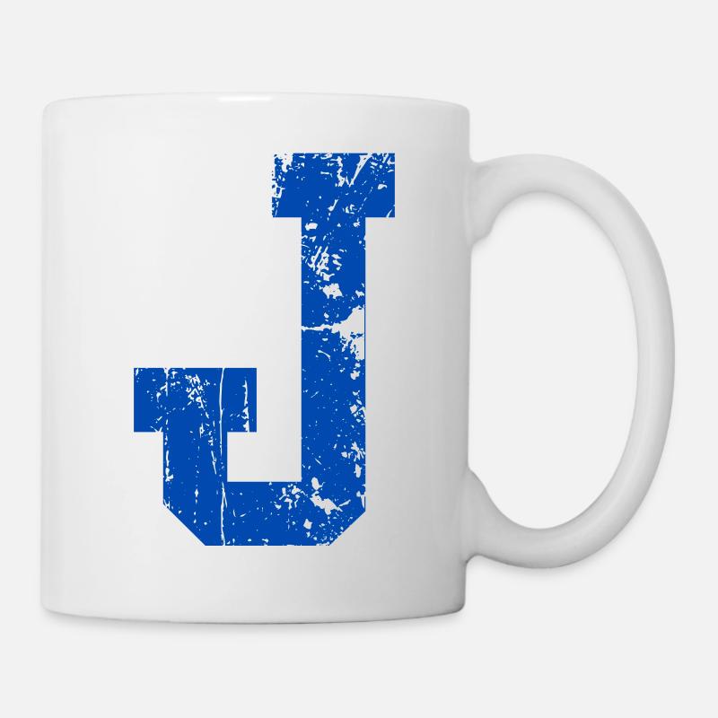 Lettre j sport rétro - Mug blanc - blanc