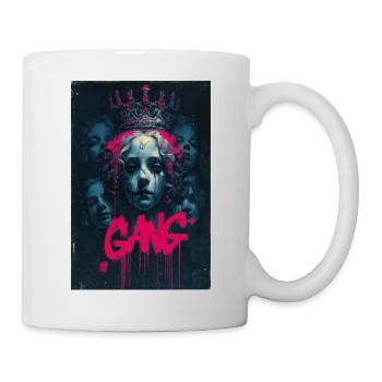 Neon-Königin-Graffiti-Krone - Tasse - Weiß - Rechts