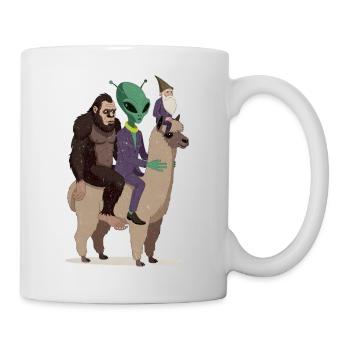 Außerirdischer Gentleman auf Kamel - Tasse - Weiß - Rechts