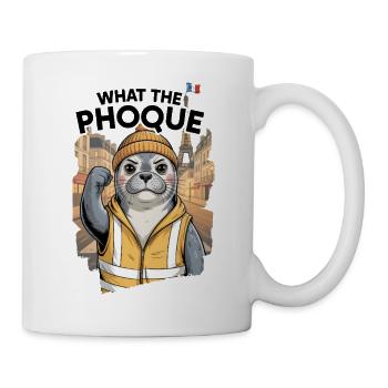 Gelbe Weste Geschenk Was das Siegel Sozialhumor - Tasse - Weiß - Rechts