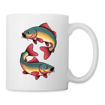 Carp – Sport Fishing Design with Two Carp - Mug - white - Right