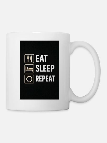 Eat Sleep Repeat - Tasse - Weiß