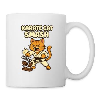 Karate Katze Smash - Tasse - Weiß - Rechts