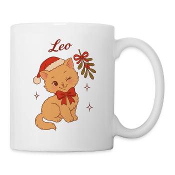 Weihnachtskätzchen Leo - Tasse - Weiß - Rechts