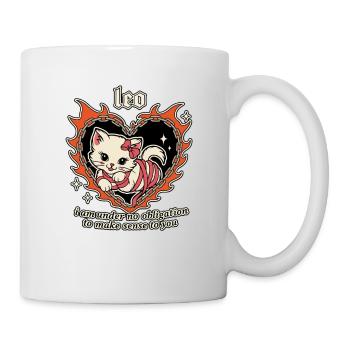 Leo Katzenherz Flammenkette - Tasse - Weiß - Rechts
