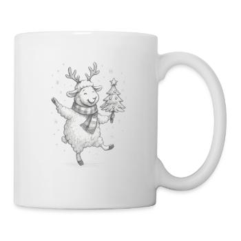 Winterfreude Rentier Schaf - Tasse - Weiß - Rechts