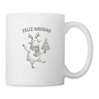 Feliz Navidad Sheep with Christmas Tree - Mug - white - Right