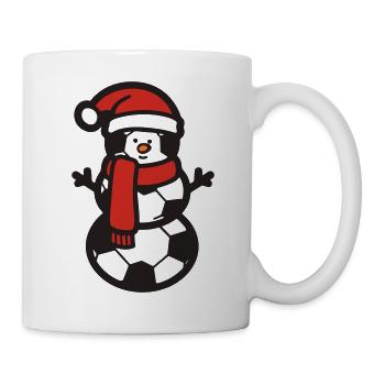 Fußball Schneemann Weihnachten Sport - Tasse - Weiß - Rechts