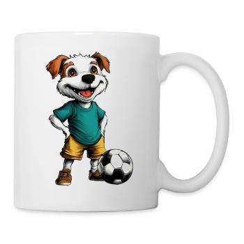 Footballeur chien - Mug blanc - blanc - Droite