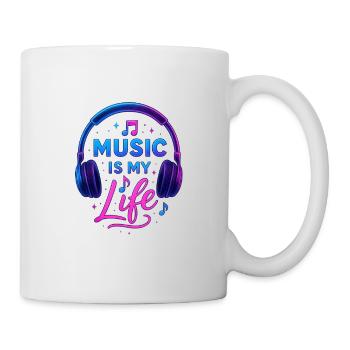 Music Is My Life Neon Headphones - Mug - white - Right