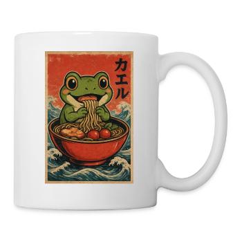 Frosch-Ramen Retro-Poster - Tasse - Weiß - Rechts