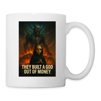 Gott aus Geld – Macht und Gier - Tasse - Weiß - Rechts