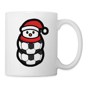 Sports de Noël avec bonhomme de neige de football - Mug blanc - blanc - Droite