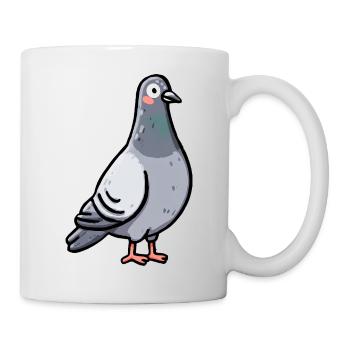 Portrait fantaisiste du pigeon - Mug blanc - blanc - Droite