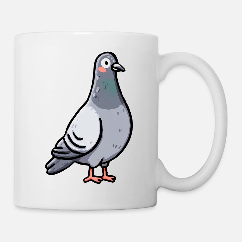 Verspieltes Taubenporträt - Tasse - Weiß