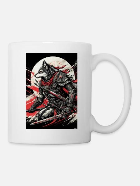 Mondbeschienene Kriegswolf-Rüstung - Tasse - Weiß