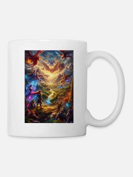 Schlacht der Drachenfront-Reiche - Tasse - Weiß