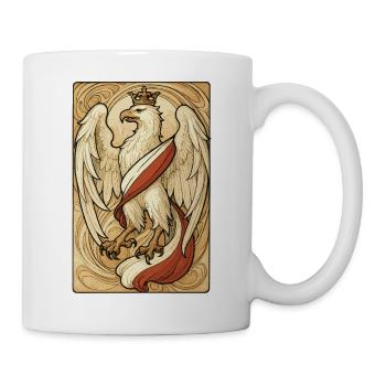 Poland Polska Eagle Flag Art Nouveau Gift - Mug - white - Right