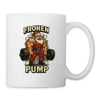 Frohen Pump Weihnachtsmann Outfit - Tasse - Weiß - Rechts