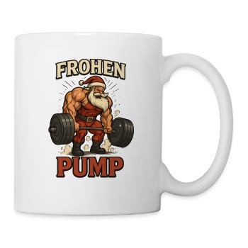 Frohen Pump Gym Weihnachtsmann - Tasse - Weiß - Rechts