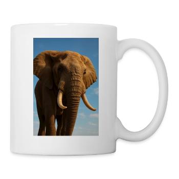 Sun-Glowing Elephant Portrait - Mug - white - Right