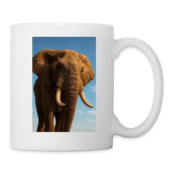 Elefant in Nahaufnahme mit Sonnenschein - Tasse - Weiß - Rechts