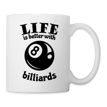 La vie est meilleure avec le billard - fan de la boule huit - Mug blanc - blanc - Droite