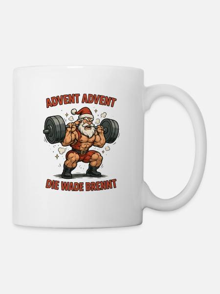 Frohen Pump Fitness Weihnachtsdesign - Tasse - Weiß