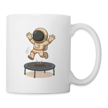 Astronauten-Springtrampolin-T-Shirt - Tasse - Weiß - Rechts