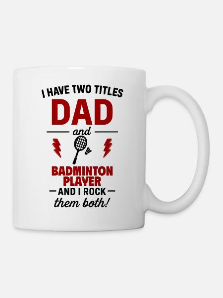 Papa Badminton Geschenk für sportliche Väter - Tasse - Weiß