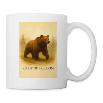 Geist der Freiheit Bär in Sepia - Tasse - Weiß - Rechts