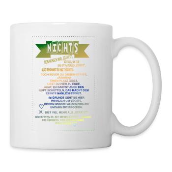 Nichts Farbverlauf Nichtswünscher Nichts schenken  - Tasse - Weiß - Rechts