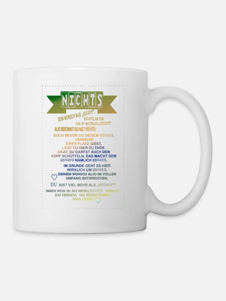 Nichts Farbverlauf Nichtswünscher Nichts schenken  - Tasse - Weiß