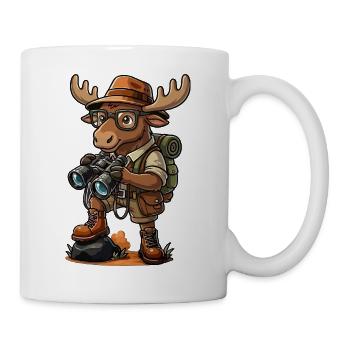Funny Moose Explorer Hiking Camping Adventure - Mug - white - Right