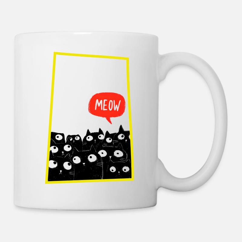 La Horde de Miaouss Chats dans Neon Edge - Mug blanc - blanc