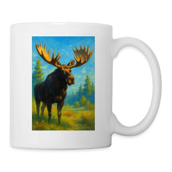 Orignal coloré dans la forêt ensoleillée - Mug blanc - blanc - Droite