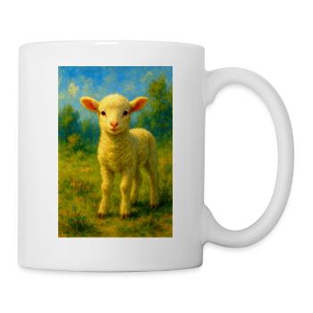 Lamm im pastellfarbenen Sonnenschein - Tasse - Weiß - Rechts