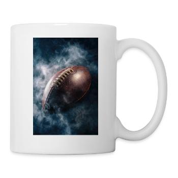 Vintage Leather Football in Smoke - Mug - white - Right