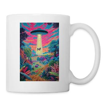 Psychedelische UFO-Turmkuh - Tasse - Weiß - Rechts