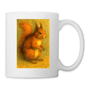 Red Squirrel in Classic Oil Painting - Mug - white - Right
