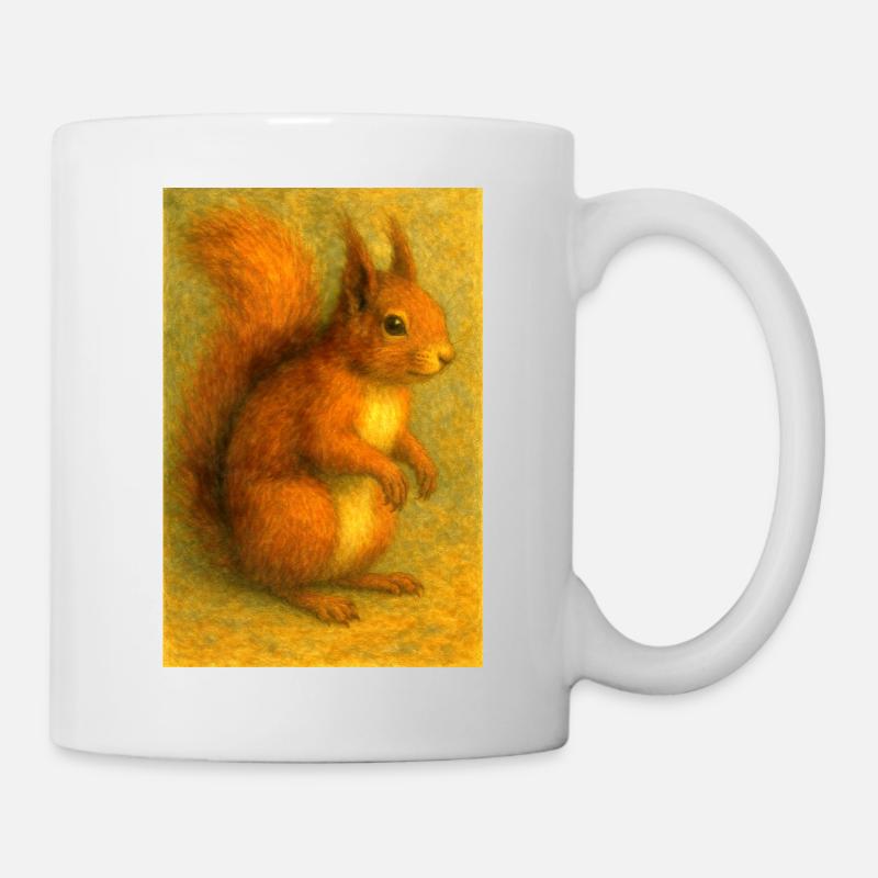 Écureuil roux dans une peinture à l’huile classique - Mug blanc - blanc