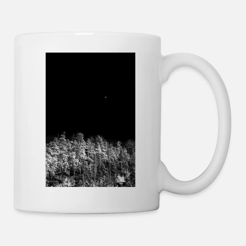 Forêt nocturne en tons monochromes - Mug blanc - blanc