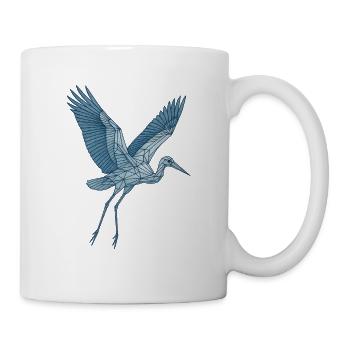Cigogne bleue | Grue bleue géométrique - Mug blanc - blanc - Droite