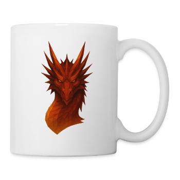 Flammender Lowpoly Drache - Tasse - Weiß - Rechts