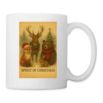 Amis de Noël : Cerf, Renard et Ours - Mug blanc - blanc - Droite
