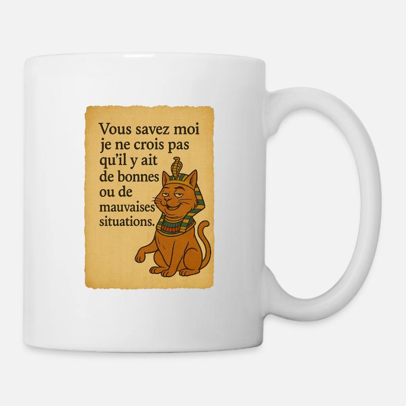 Chat pharaonique humour Alain Chabat - Mug blanc - blanc